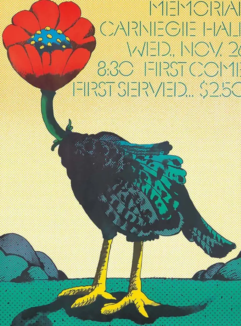 Milton Glaser Vintage Poppy Gives Thanks Carnegie Hall Concert